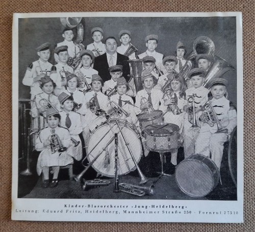 Fritz, Eduard (Ltg.)  Bildkarte / Ansichtskarte Kinder-Blasorchester "Jung-Heidelberg" (Leitung Eduard Fritz, Heidelberg, Mannheimer Str. 250) 