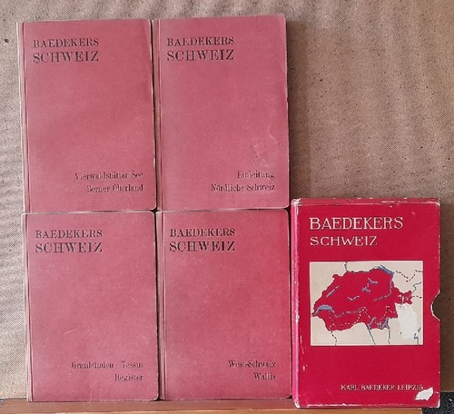 Baedeker, Karl  Die Schweiz. Chamonix. Die oberitalienischen Seen Band 1-4 (Handbuch für Reisende) 