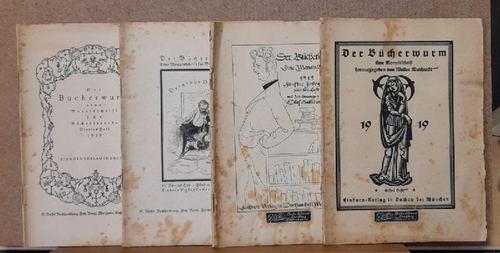 Weichardt, Walter (Hg.)  Der Bücherwurm 1919 Nr. 1-4 (Erstes bis viertes Heft) (Eine Monatsschrift) 