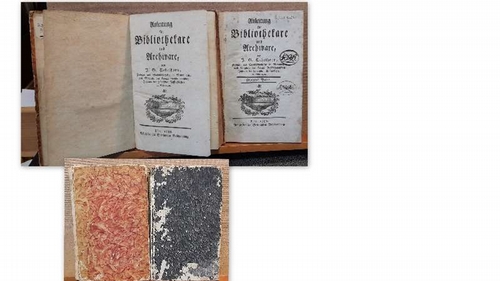 Schelhorn, J.G. (Johann Georg)  Anleitung für Bibliothekare und Archivare Erster und Zweyter Band (1.+2.) (erschienen Bd. 1 - 1788 / Bd. 2 - 1791) 