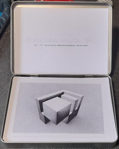 Stüber, Bernhard  ABC ... XYZ - oder die Liebe zur Geometrie der Buchstaben (Buchstaben-Zeichnungen 01-25. Tintenstrahldrucke auf Karton 160g. Reproduktionen) 