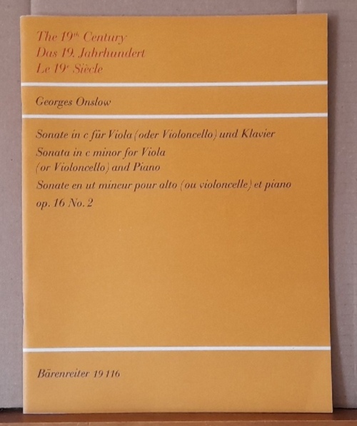 Onslow, Georges  Sonate in C für Viola (oder Violoncello) und Klavier / Sonata in c minor for Viola (or Violoncello) and piano Op 16 No. 2 (Viola & Piano) 