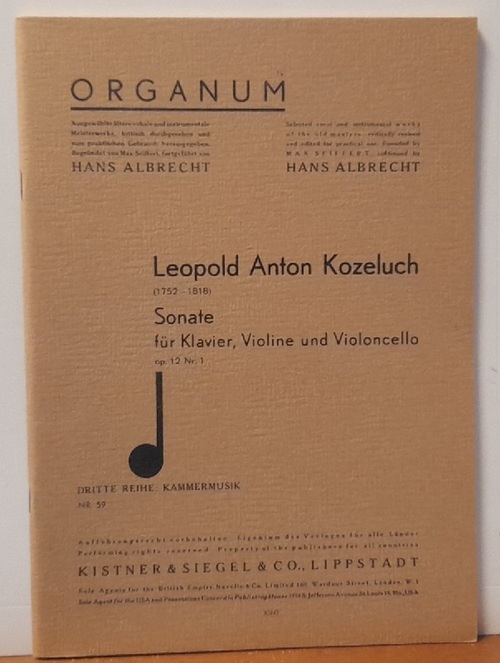 Kozeluch, Leopold Anton  Sonate für Klavier, Violine und Violoncello op 12 Nr. 1 