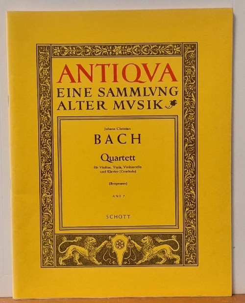 Bach, Johann Christian (1735-1782)  Quartett für Violine, Viola, Violoncello und Klavier (Cembalo) (Hg. Walter Bergmann ANT 7) 