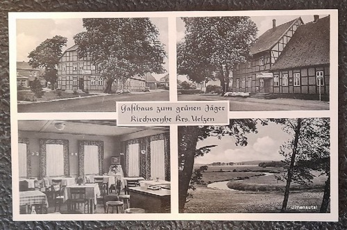   Ansichtskarte AK Kirchweyhe Kreis Uelzen Gasthaus zum grünen Jäger (4 Ansichten) 