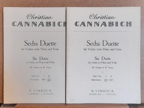 Cannabich, Christian  Sechs Duette für Violine (oder Flöte) und Viola / Six Duets for Violin (or Flute) and Viola Heft / Vol. I + II (W. Höckner & W. Twarz) 