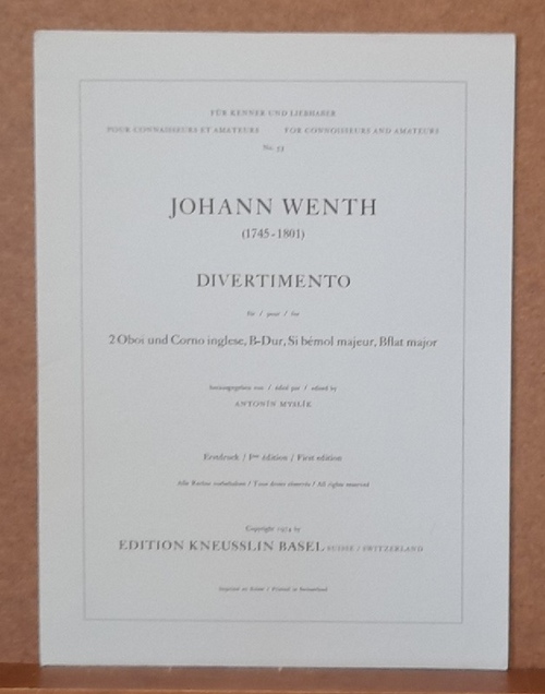Wenth, Johann (1745-1801)  Divertimento für 2 Oboi und Corno Inglese, B-Dur, Si bemol majeur, Bflat major (Hg. Anton Myslik) 