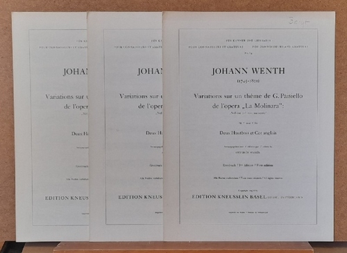 Wenth, Johann (1745-1801)  Variations sur un theme de G. Paisiello de l`opera "La Molinara": Nel cor piu non mi sento (für / pour / for Deux Hautbois et Cor anglais) 