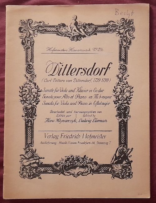 Dittersdorf, Carl (Karl) Ditters von  Sonate für Viola und Klavier in Es-dur / Mi b-majeur / E flat major (Bearbeitet und herausgegeben von Hans Mlynarczyk und Ludwig Lürmann) 