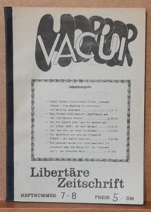anonym  HORROR VACUI Nr. 7-8 (Libertäre Zeitschrift) 