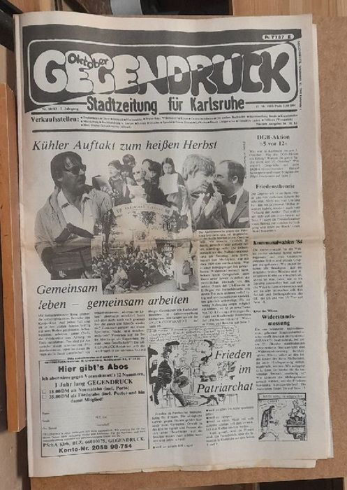 Kollektiv  GEGENDRUCK Nr. 10/83 (Oktober) (Stadtzeitung für Karlsruhe) 