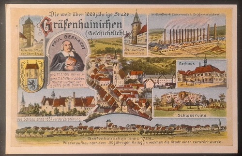   Ansichtskarte AK Gräfenhainichen. Mehrbildkarte (Farblitho. Alter Wachturm der Ober-Stadt, Großkraftwerk Zschornewitz, Rathaus, Schlossruine....) 