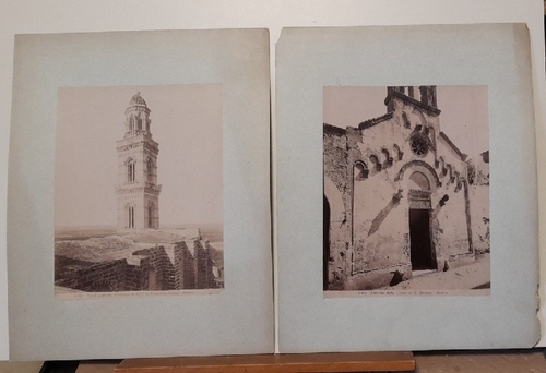   2 x Orig. Fotografie SOLETO Torre Quadrata. Edificata nel 1397 da Francesco Colaci (Nr. 8481) + Facciata della Casa di Chiesa S. Stefano (Nr. 8485) 