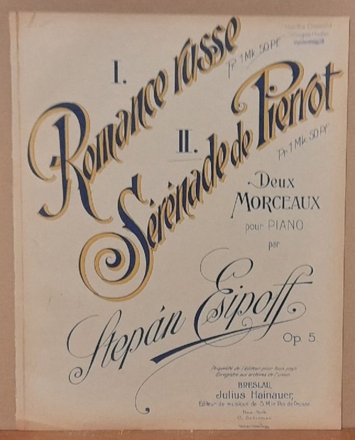 Esipoff, Stepan  Deux Morceaux pour Piano II. Serenade de Pierrot Op. 5 