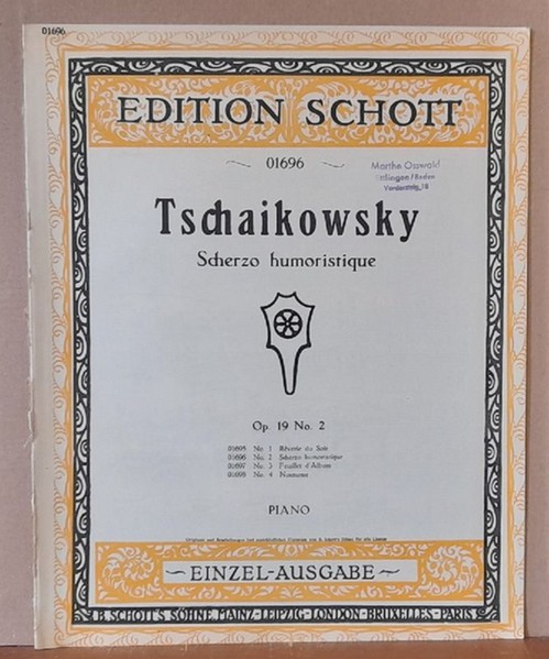Tschaikowsky, Peter Iljitsch  Scherzo humoristique Op. 19 No. 2 (Piano Einzel-Ausgabe) 