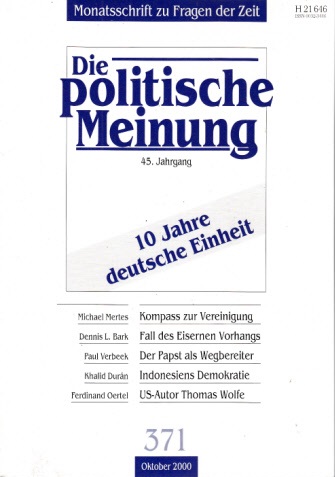 Autorengruppe;  Die politische Meinung - Heft 371 Oktober 2000 