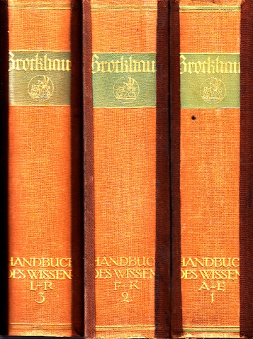 Autorengruppe;  Brockhaus - Handbuch des Wissens in vier Bänden - Band 1 bis 3 3 Bücher 