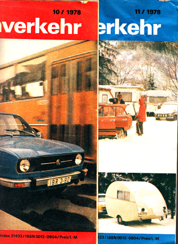 Graf, Rudolf;  Der deutsche Straßenverkehr - Zeitschrift für Verkehr und Wirtschaft - Hefte  10, 11/1978 2 Hefte 