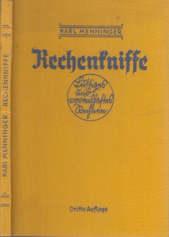 Menninger, Karl;  Rechenkniffe - Lustiges und vorteilhaftes Rechnen - Ein Lehrer und Handbuch für das tägliche Rechnen 