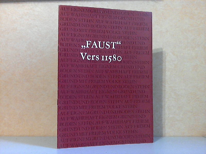 Dietze, Walter;  Faust, Vers 11580 