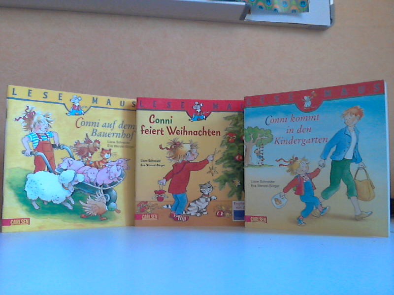 Schneider, Liane und Eva Wenzel-Bürger;  Conni auf dem Bauernhof + Conni feiert Weihnachten + Conni kommt in den Kindergarten 3 spannende Büchlein mit Conni 