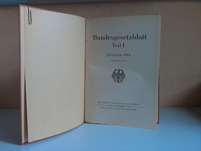 Bundesminister der Justiz (Hrg.);  Bundesgesetzblatt Jahrgang 1966 Teil 1 