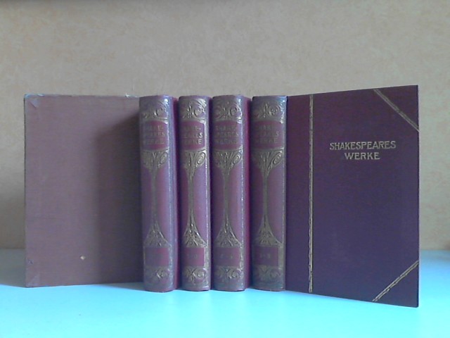 von Schlegel, A.W. und L. Tieck;  Shakespeares Werke in zwölf Teilen 4 Bücher im Einschub  - Goldene Klassiker-Bibliothek 