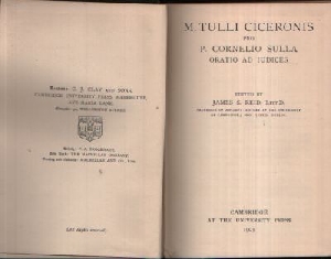 Reid, James S.:  M. Tulli Ciceronis   pro P. Cornelio Sulla   Oratio ad iudices 