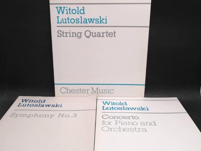 Lutoslawski, Witold:  Witold Lutoslawski. 3 Notenbücher: 1) String Quartet. Study Score (1964; Second Edition,1970); 2) Symphony No. 3 (1983); 3) Concerto for Piano and Orchestra (1987). 