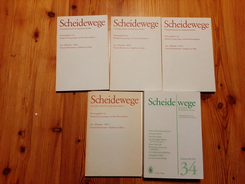 Jünger, Friedrich Georg / Himmelheber, Max  Scheidewege, Jahresschrift für skeptisches Denken. Konvolut. (62 BÜCHER) 