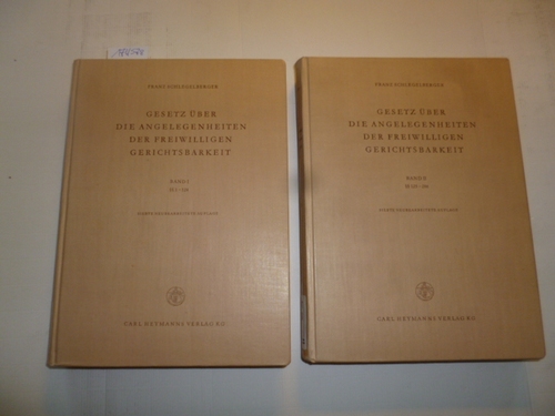 Schlegelberger, Franz  Gesetz über die Angelegenheiten der freiwilligen Gerichtsbarkeit : Band 1 §§ 1-124 + Band 2: 125-200 (2 BÜCHER) 