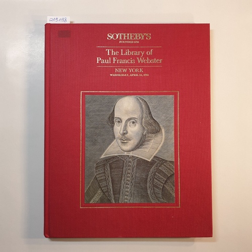 Sotheby's Auction Catalogue.  The Library of Paul Francis Webster. 