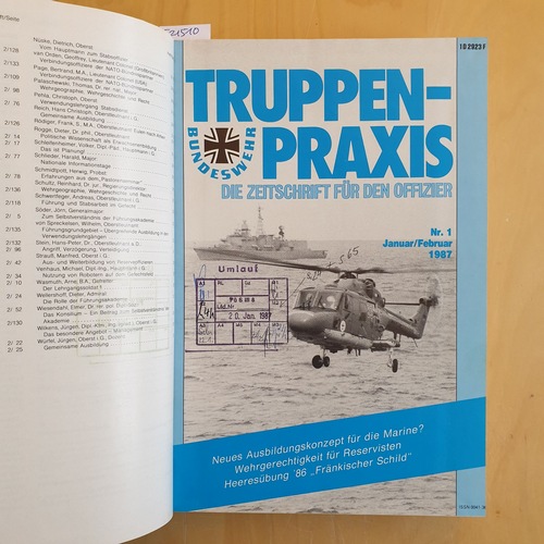   Truppenpraxis 1987 (Heft 1 Bis 6 ): die Zeitschrift für den Offizier 