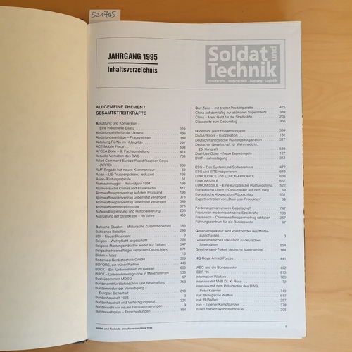   Soldat und Technik. 1995 (38. Jhg. Heft 1-12): Zeitschrift für Streitkräfte, Wehrtechnik, Rüstung und Logistik. 
