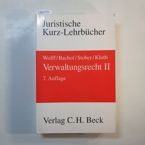 Stober, Rolf  Verwaltungsrecht  Bd. 2: Ein Studienbuch: 