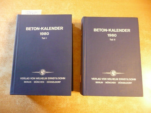 Prof. Franz, Gotthard (Schriftleitung)  Beton-Kalender 1980, Taschenbuch für Beton-, Stahlbeton und Spannbeton sowie die verwandten Fächer, Teil I+II (2 BÜCHER) 
