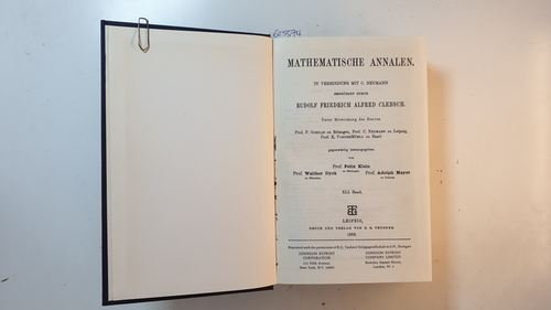 Dyck, Walther ; Mayer, Adolph [Hrsg.]  Mathematische Annalen. Band 41 
