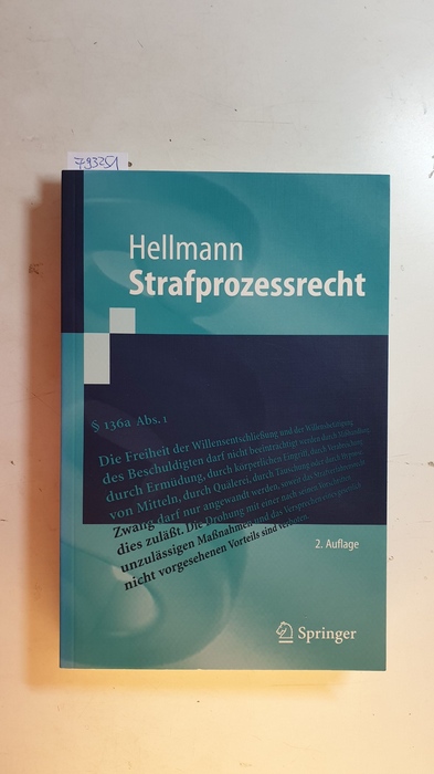Hellmann, Uwe  Strafprozessrecht 