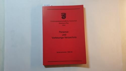 Diverse  Personal- und Vorlesungsverzeichnis Sommersemester 1989. Präsidialamt Mainz, Abteilung Koblenz, Abteilung Landau 