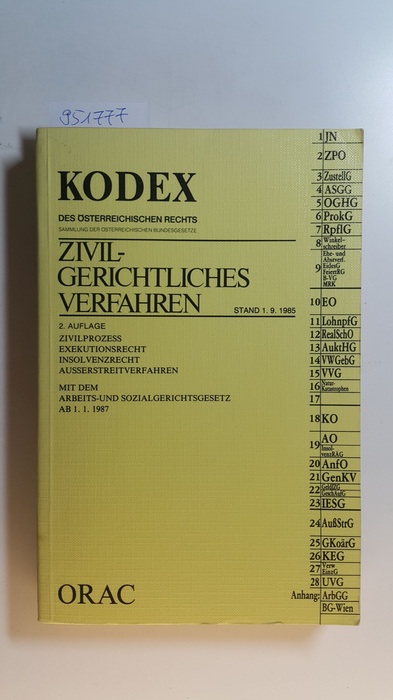 Werner, Doralt [Hrsg.]  Kodex Zivilgerichtliches Verfahren 1985 