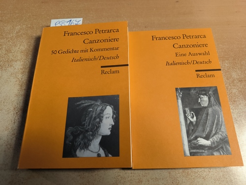 Petrarca, Francesco  Canzoniere. 50 Gedichte mit Kommentar + Canzoniere - Eine Auswahl. Italienisch/Deutsch (2 BÜCHER) 