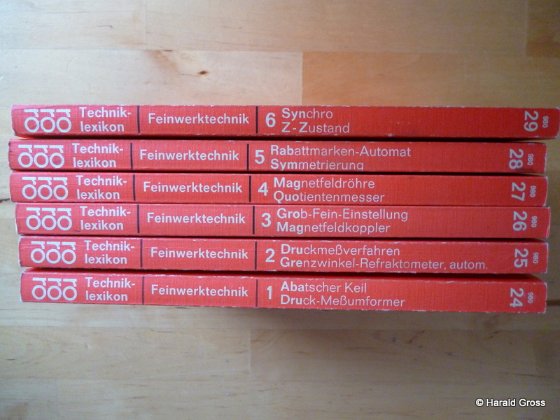Kuhlenkamp, Alfred (Hrsg.).  Feinwerktechnik. Techniklexikon. 6 Bände. A - Z. 