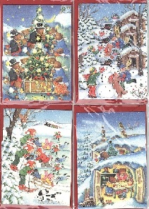   Glückliche Weihnachten. Mini-Display mit Kuvert. 8 verschiedene Motive. 