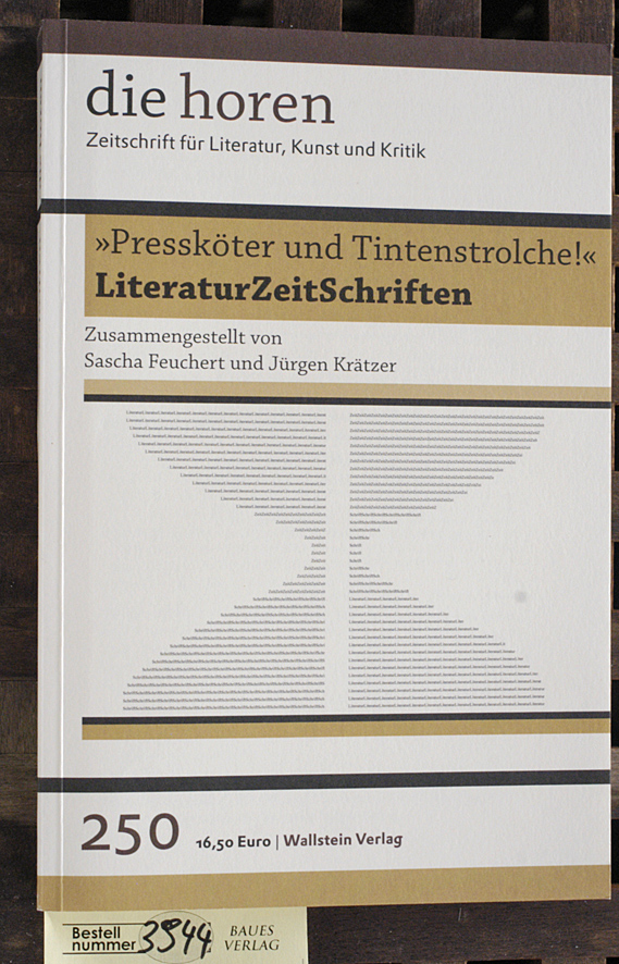 Krätzer, Jürgen [Red.].  Die Horen Zeitschrift für Literatur, Grafik und Kritik. 250 - 256 