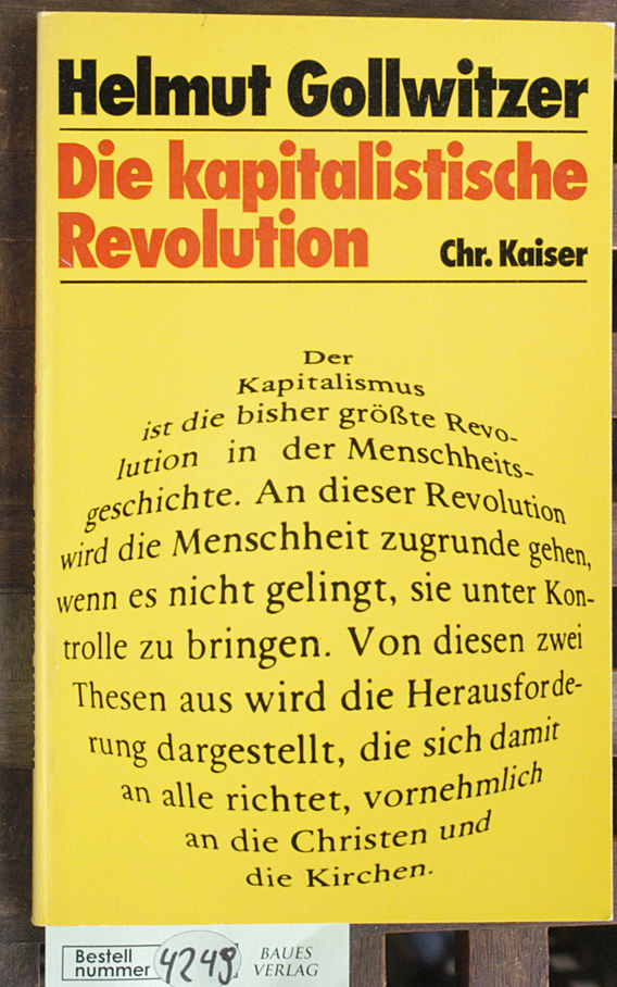 Gollwitzer, Helmut.  Die kapitalistische Revolution 