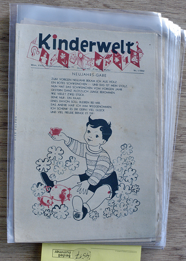   Kinderwelt - Beiblatt von Frau und Mutter - Heft 1 - 12 1952. 12 Hefte. 
