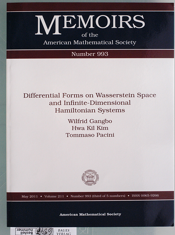 Gamgbo, Wilfrid, Hwa Kil Kim and Tommaso Pacini.  Memoirs of the American Mathematical Society  Number 993 Differential Forms on Wasserstein Space and Intinite-Dimensional Hamiltonian Systems 