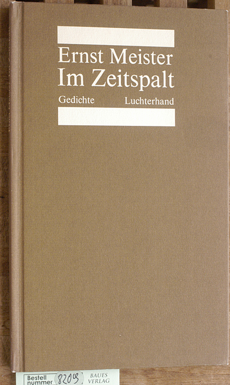 Meister, Ernst.  Im Zwiespalt - Gedichte. 