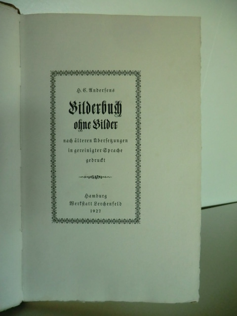Andersen, Hans Christian  Bilderbuch ohne Bilder 