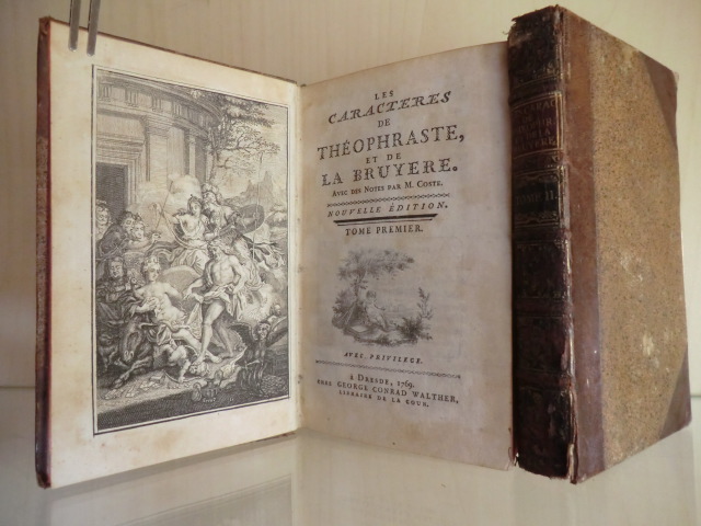Ohne Autorenangabe  Les Caracteres de Theophraste, et de la Bruyere. Nouvelle Edition (zwei Bände - französischsprachig) 